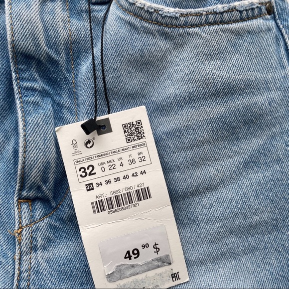 NWT ZARA  FULL LENGTH RIPPED JEANS (Z1975) - Picture 5 of 5